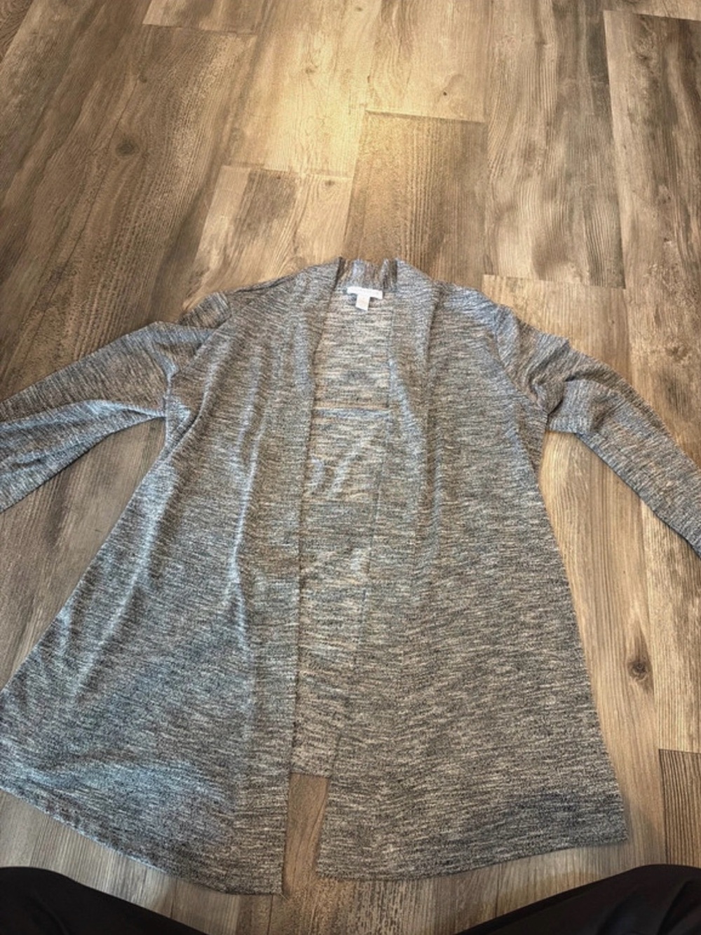 Charter Club Gray Open-Front Knit Cardigan